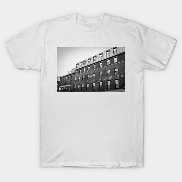 Old brick Boston Buildings with faded aged signage T-Shirt by brians101